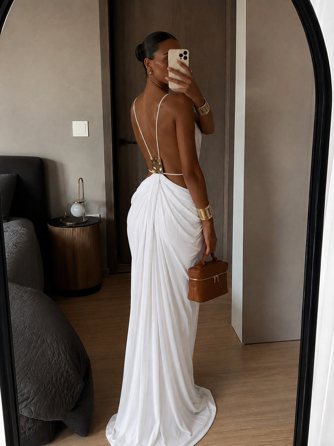 Amara Draped Maxi Dress – White
