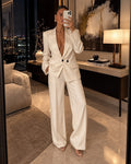 Aurelia Jacquard Blazer Set – Ivory