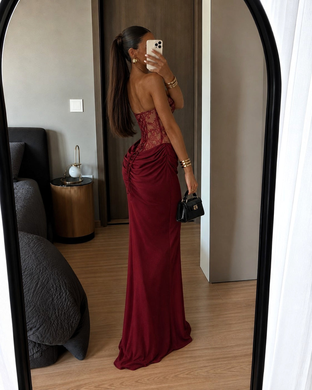 Wynora Maxi Dress – Burgundy
