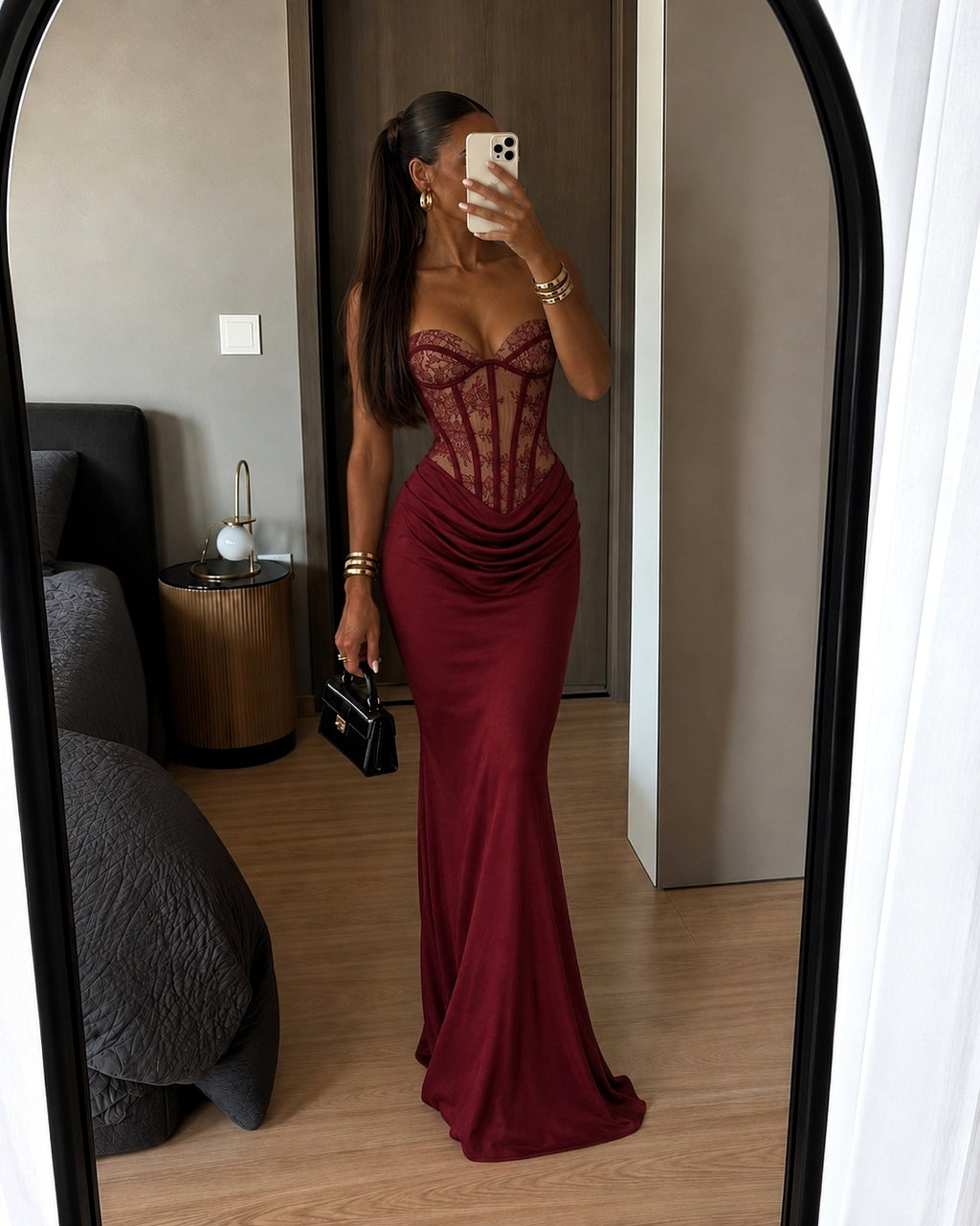 Wynora Maxi Dress – Burgundy