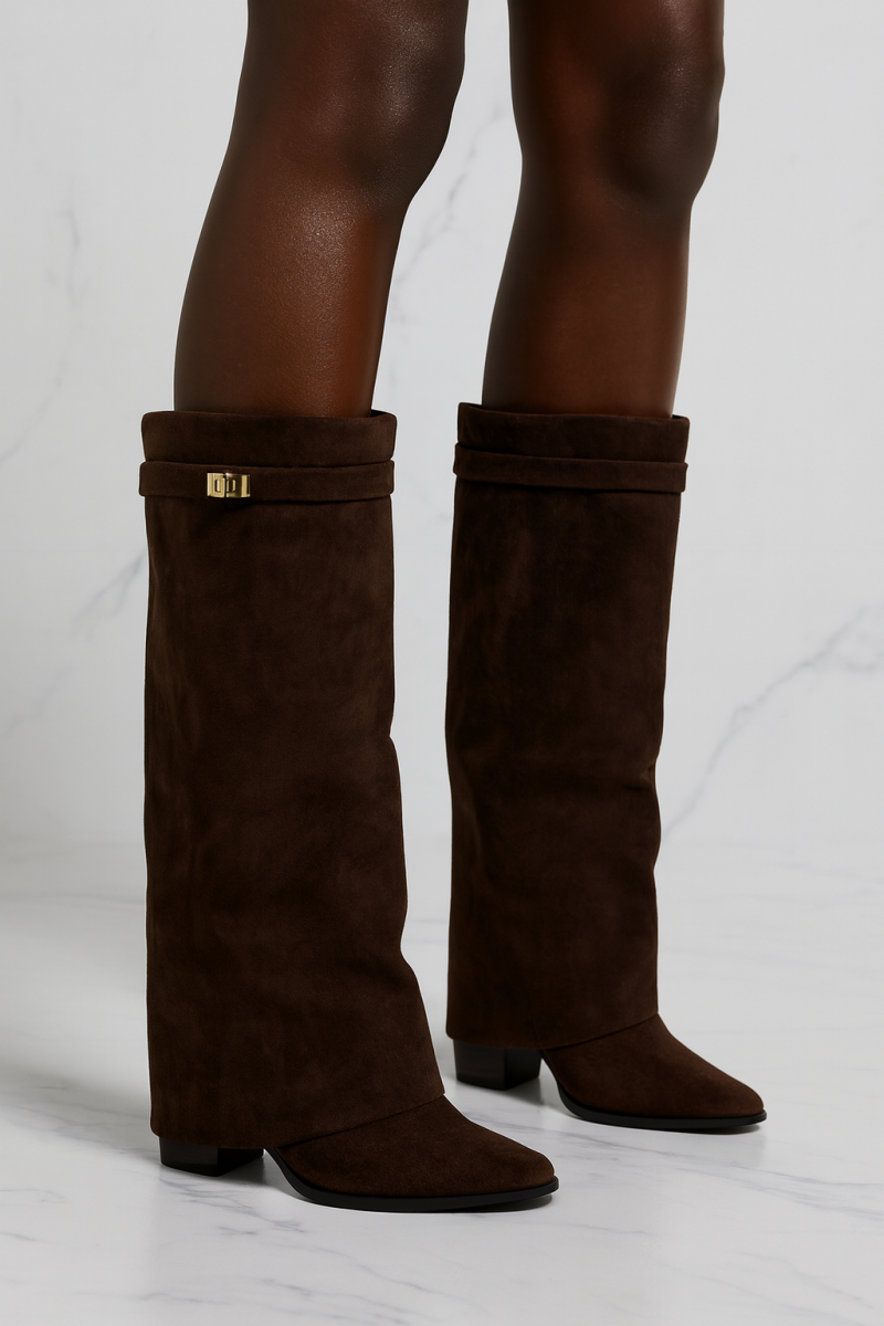 Brown suède boots
