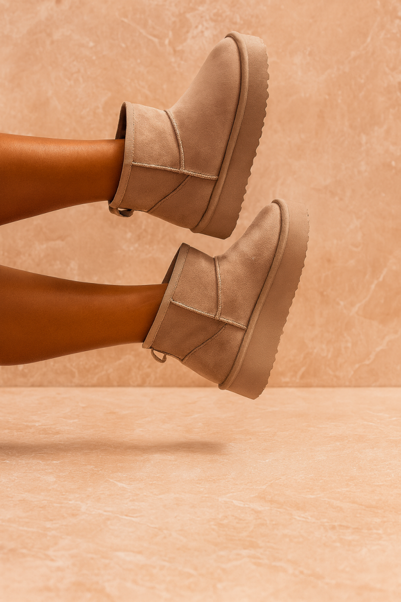 snow boots beige