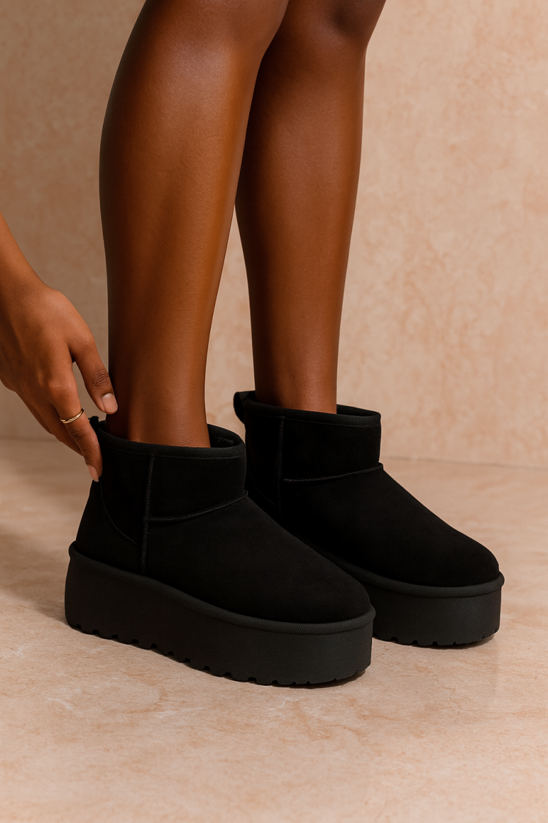 snow boots black