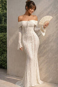 Ibiza Lace Off-Shoulder Maxi Dress
