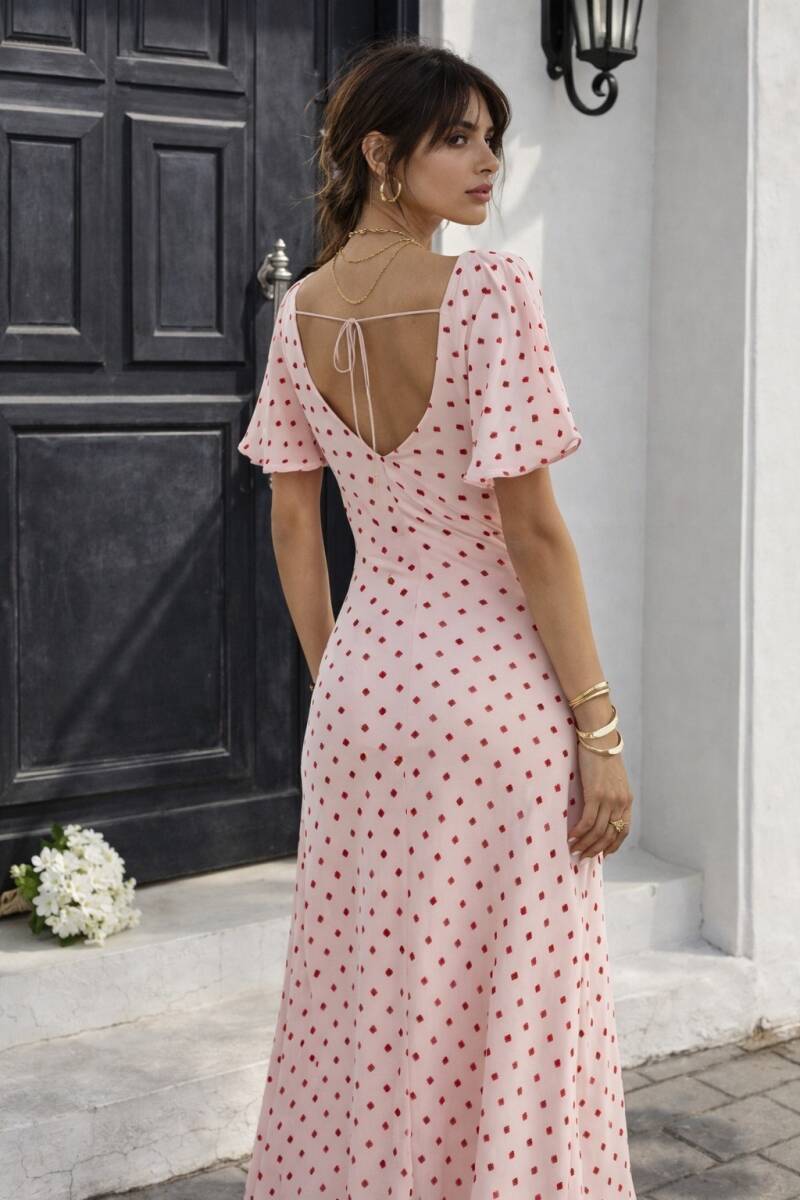 Blush Dot Maxi Dress