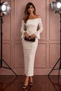 Off-Shoulder Lace Maxi Dress – Elegant, Verfijnd & Tijdloos
