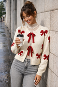 red bow cardigan