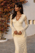 Ivory Lace Elegance Maxi Dress