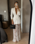 Amélie Lace Maxi Blazer Dress – White