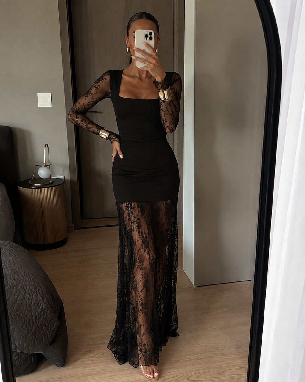 Lace & Tailored Two-Piece Set