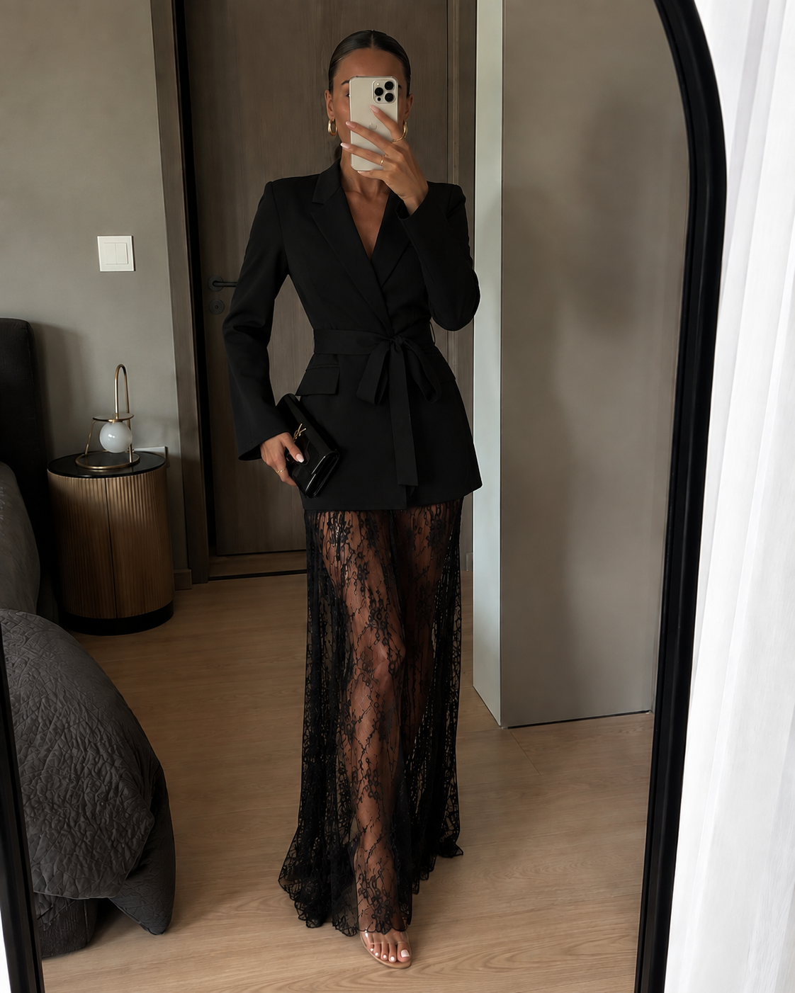 Lace & Tailored Two-Piece Set