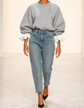 vintage trui met volants ruches