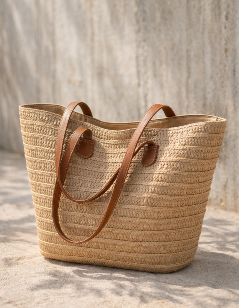Boho Straw Tote Bag